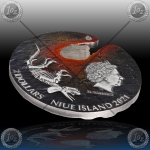 2oz NIUE $2Dollras 2021 Dinosaur (Impact Moments - Meteorite) BU